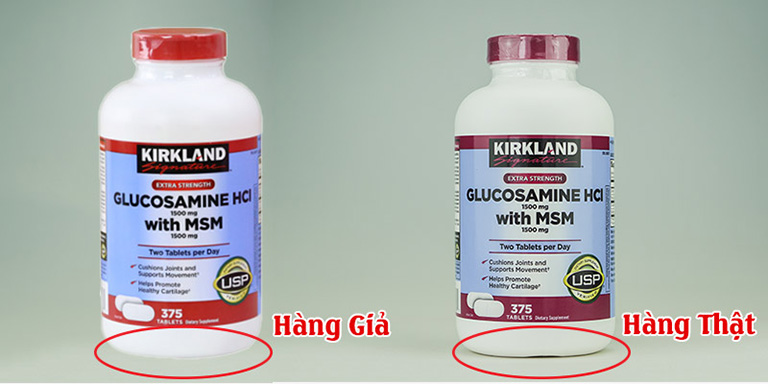Cách phân biệt Kirkland Glucosamine hàng thật và giả
