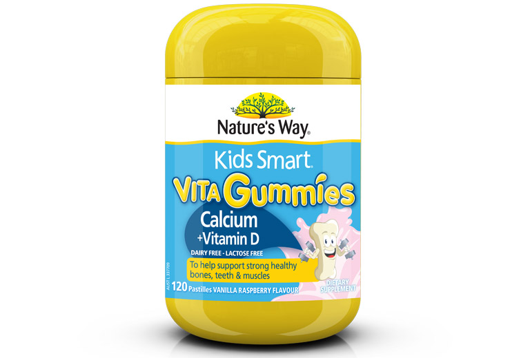 Nature’s Way Kids Smart Vita Gummies Calcium + Vitamin D cung cấp canxi cho bé