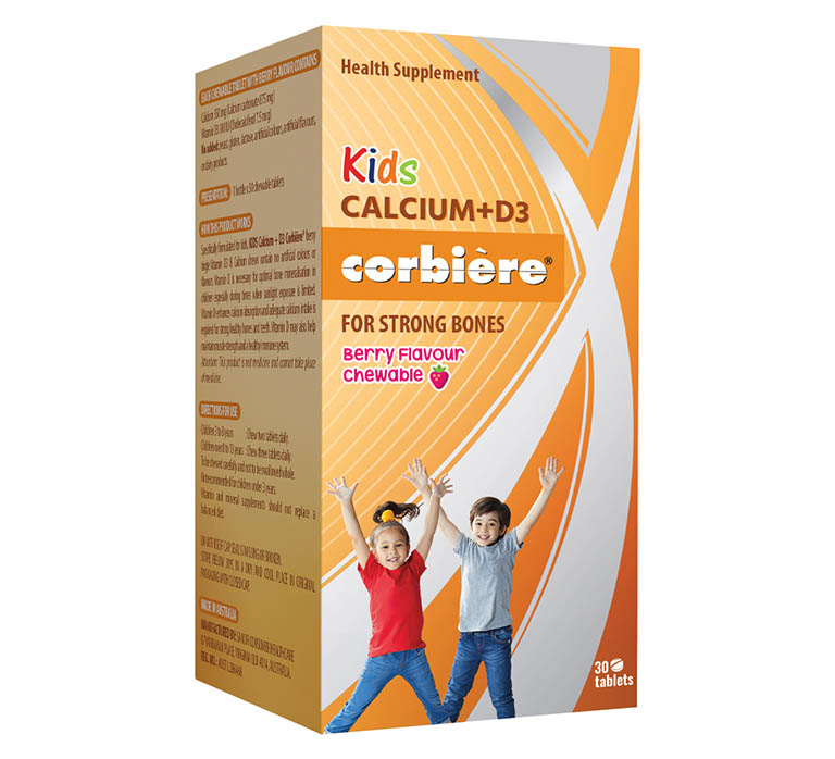 Viên nhai Kids Calcium + D3 Corbiere tăng cường canxi cho bé
