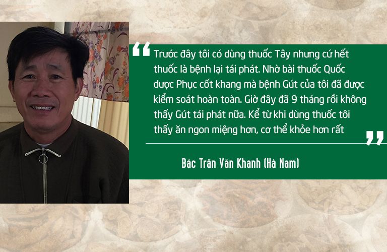 Bác Trần Văn Khanh chia sẻ về hành trình điều trị gout tại Trung tâm