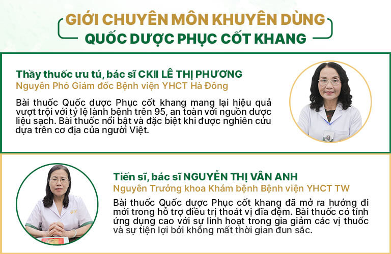 Đánh giá của giới chuyên môn về bài thuốc Quốc dược Phục cốt khang