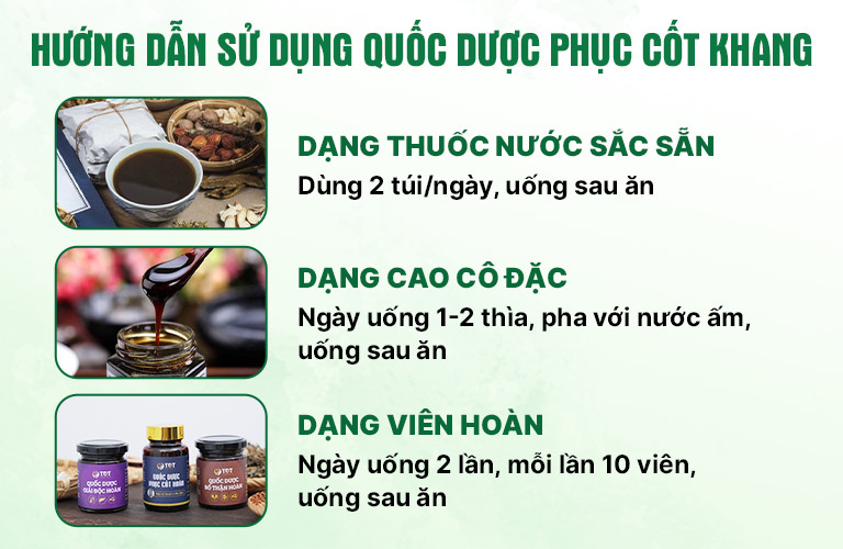 Hướng dẫn sử dụng bài thuốc Quốc dược Phục cốt khang